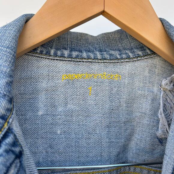 Vintage Y2K Paper Denim & Cloth Jean Jacket Distressed Denim Vanity Small - Picture 4 of 9